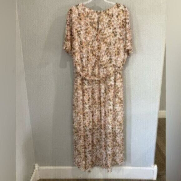 EVRI Animal Print Boho Contemporary Neutral Midi High Low Dress - Picture 11 of 11